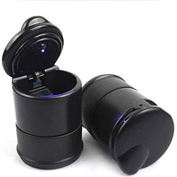 Black Portable Led Light Lamp Car Cigarette Ashtray Holder, One Size Black Portable Led Light Lamp Car Cigarette Ashtray Holder, One Size