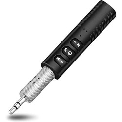 Forvino Mini Wireless Bluetooth Car Kit - Hands Free 3.5mm Audio Jack Receiver Adapter Aux