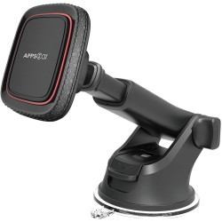 APPS2Car Car Phone Holder Magnetic, Universal Dashboard Car Mount Strong Suction Cup Holder Phone Mount with Adjustable Arm for Maps and GPS, 6 Strong Magnets for All Cell Phones