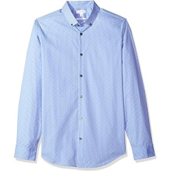 Calvin Klein Men's Extra Fine Cotton Button Down Shirt, Hail, X-Large