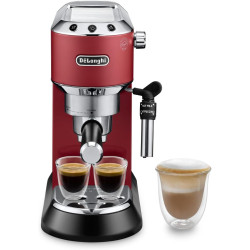 De'Longhi Dedica Pump Espresso Manual Coffee Machine | Cappuccino, Latte Macchiato With Milk Frother | Thermo Block Heating System For Accurate Temperature | Easy To Clean | EC685.R (Red)