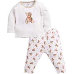 BABY GO Unisex Baby Cotton Solid Top And Pajama Set BABY GO Unisex Baby Cotton Solid Top And Pajama Set