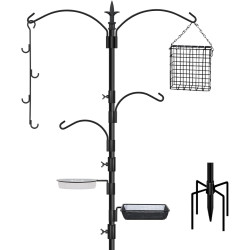 FEED GARDEN Premium Bird Feeding Station Kit, 91 Inch Bird Feeder Pole, Multi Feeder Hanging Kit for Bird Watching, Bird Bath Bird Feeder Planter Hanger Bird Feeders Stand