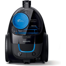 PHILIPS PowerPro Compact black: 1800W, 330W suction power, Power Cyclone 5 technology, integrated brush, HEPA filter, easy to empty dust bucket, 1.5L dust capacity FC9350/61
