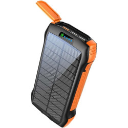 Promate 20000mAh Power Bank, Solar Powered Portable Charger with Wireless Charging, USB-C Power Delivery Port, QC 3.0 Port, 5V/3A USB Ports, IP66 Protection and LED Light, SolarTank-20PDQi