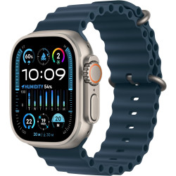 Apple Watch Ultra 2 [GPS + Cellular 49mm] Smartwatch with Rugged Titanium Case & Blue Ocean Band One Size. Fitness Tracker, Precision GPS, Action Button...
